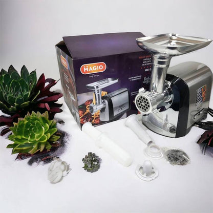 Мясорубка Magio MG-269, 2400 W, мясорубка электрическая металл, мясорубка с металлическим редуктором