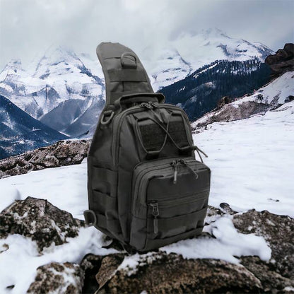 Качественная тактическая сумка, укрепленная мужская сумка рюкзак тактическая слинг. Цвет: черный