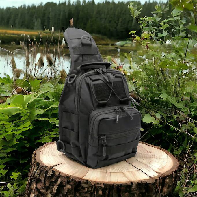 Качественная тактическая сумка, укрепленная мужская сумка рюкзак тактическая слинг. Цвет: черный