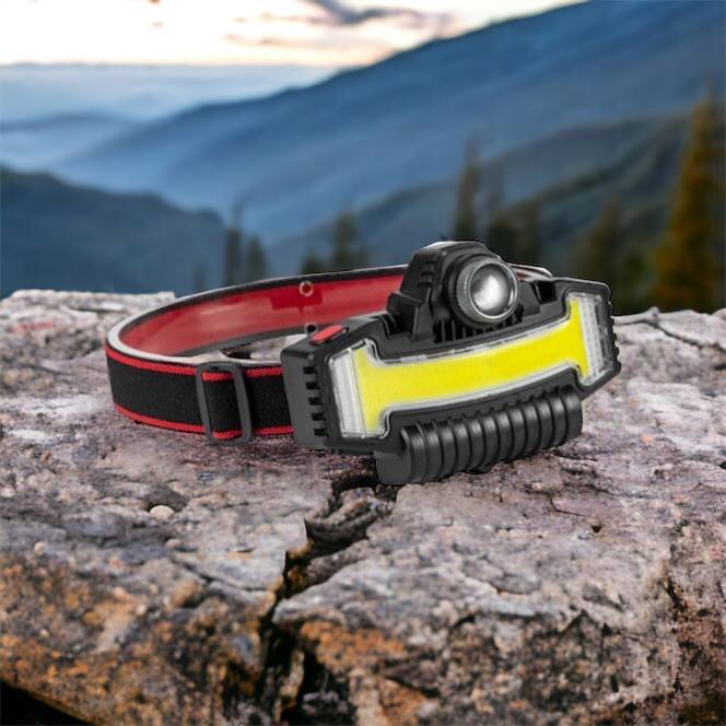 Налобный фонарик Bailong BL-W685-LTS+COB+RGB, 5 режимов, водостойкий, ударостойкий, USB кабель Type-c