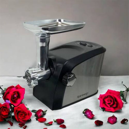 Электрическая мясорубка Rainberg RB-673 с соковыжималкой и шинковкой 9 насадок 3000W с реверсом