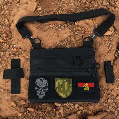 Сумка тактична чорна для прихованого носіння з кобурою, чоловічий месенджер із кордури