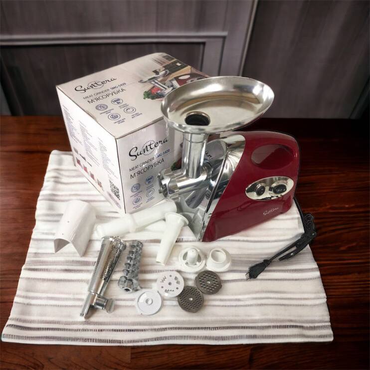 Электромясорубка Suntera SMG-5420R 1800 Вт, электромясорубка соковыжималка для томатов, мясорубка для дома