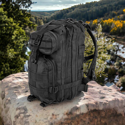 Тактический рюкзак Tactic 1000D для военных, охоты, рыбалки,  походов, путешествий и спорта. Цвет: черный