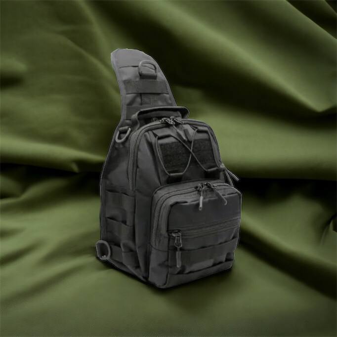 Качественная тактическая сумка, укрепленная мужская сумка рюкзак тактическая слинг. Цвет: черный