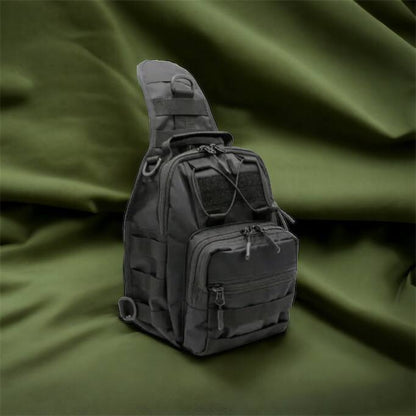 Качественная тактическая сумка, укрепленная мужская сумка рюкзак тактическая слинг. Цвет: черный