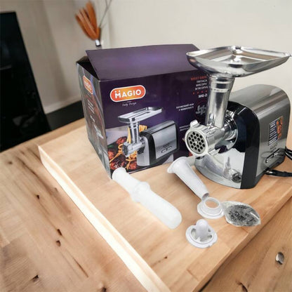 Мясорубка Magio MG-269, 2400 W, мясорубка электрическая металл, мясорубка с металлическим редуктором