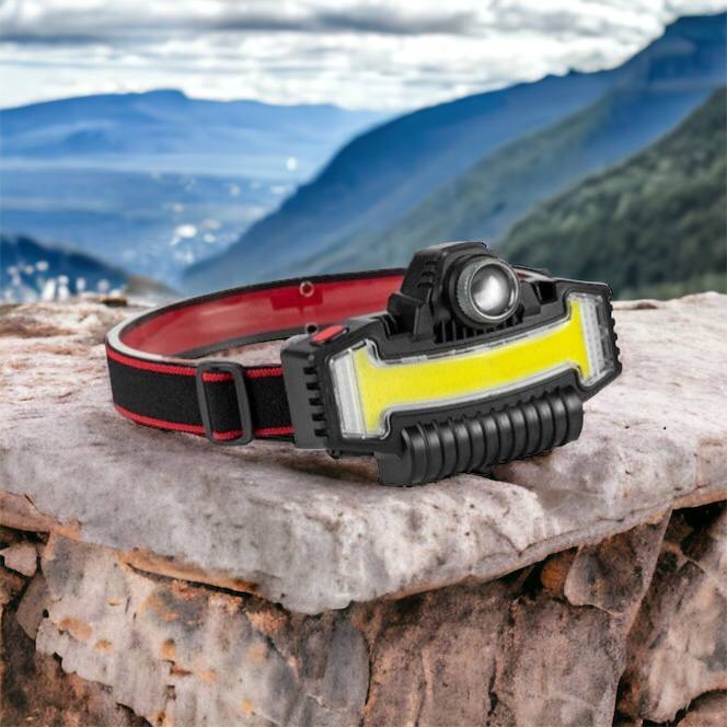 Налобный фонарик Bailong BL-W685-LTS+COB+RGB, 5 режимов, водостойкий, ударостойкий, USB кабель Type-c