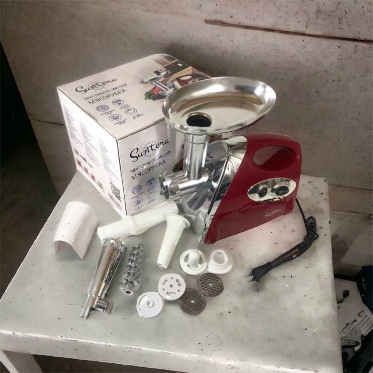 Электромясорубка Suntera SMG-5420R 1800 Вт, электромясорубка соковыжималка для томатов, мясорубка для дома