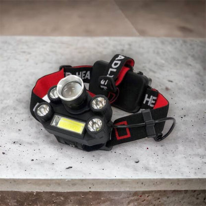 Фонарик налобный Bailong BL-T64-T6+4XPE, светодиодный фонарь на лоб, мощный налобный фонарь для рыбалки