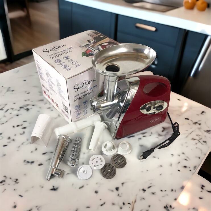 Электромясорубка Suntera SMG-5420R 1800 Вт, электромясорубка соковыжималка для томатов, мясорубка для дома