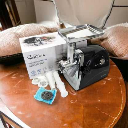 Мясорубка Suntera SMG-5418B 1800 Вт, электромясорубка для шинковки, мясорубка электрическая металл