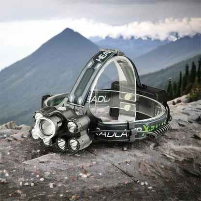 Яркий светодиодный налобный фонарь Bailong Police BL-T78 5 led белый, налобный фонарик с usb зарядкой