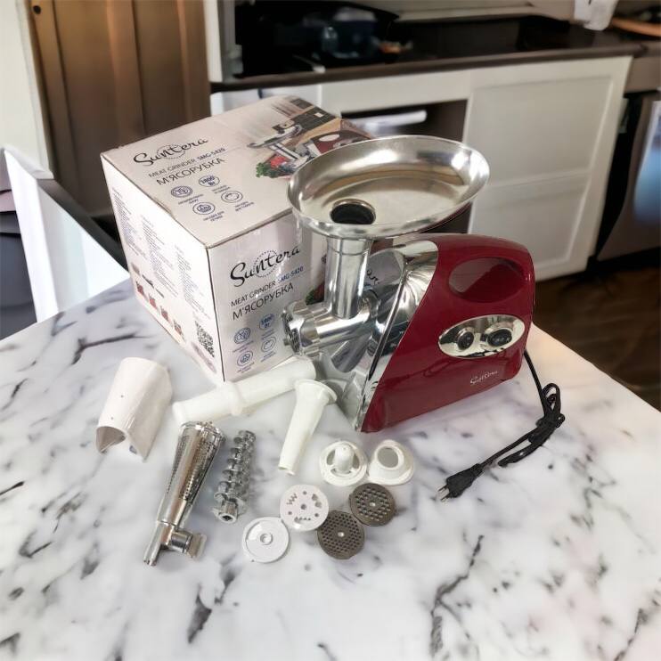 Электромясорубка Suntera SMG-5420R 1800 Вт, электромясорубка соковыжималка для томатов, мясорубка для дома