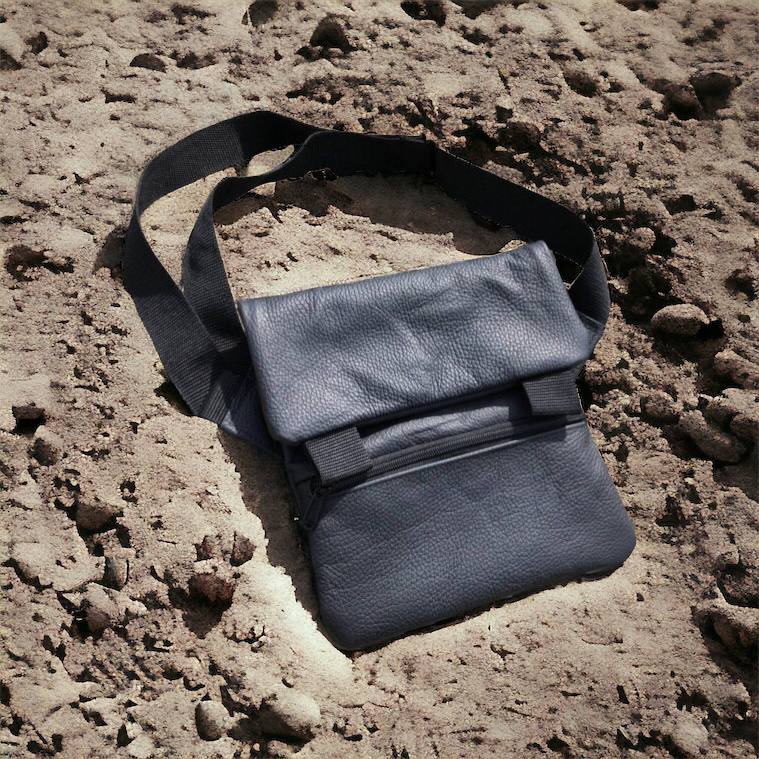 Тактична шкіряна сумка з кобурою, чоловічий месенджер, барсетка - чорний слінг, чоловіча сумка через плече