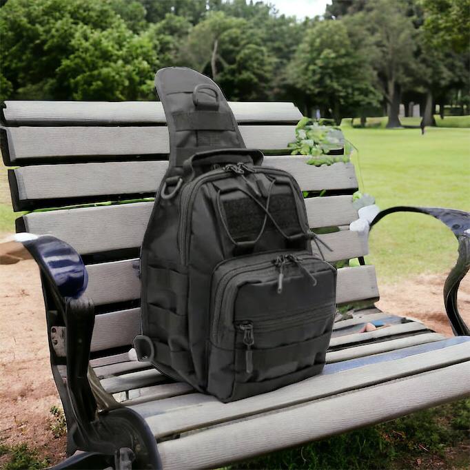 Качественная тактическая сумка, укрепленная мужская сумка рюкзак тактическая слинг. Цвет: черный