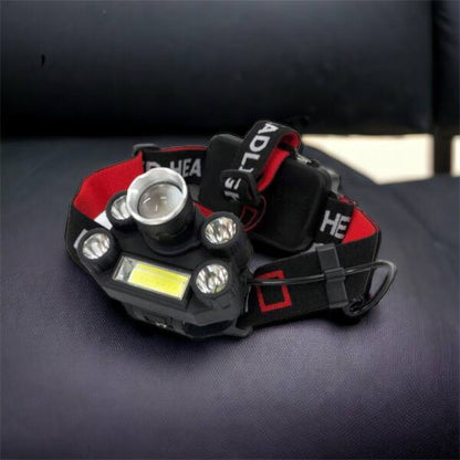 Фонарик налобный Bailong BL-T64-T6+4XPE, светодиодный фонарь на лоб, мощный налобный фонарь для рыбалки