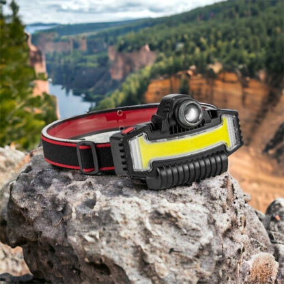 Налобный фонарик Bailong BL-W685-LTS+COB+RGB, 5 режимов, водостойкий, ударостойкий, USB кабель Type-c