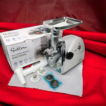 Мясорубка Suntera SMG-5418W, электромясорубка для дома, мясорубка с металлическим редуктором