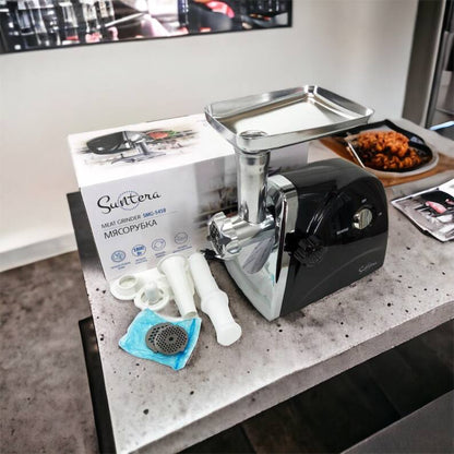 Мясорубка Suntera SMG-5418B 1800 Вт, электромясорубка для шинковки, мясорубка электрическая металл