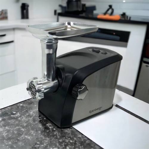 Электрическая мясорубка Rainberg RB-673 с соковыжималкой и шинковкой 9 насадок 3000W с реверсом