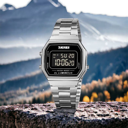 Часы наручные мужские SKMEI 1647SI, армейские часы противоударные, модные мужские часы