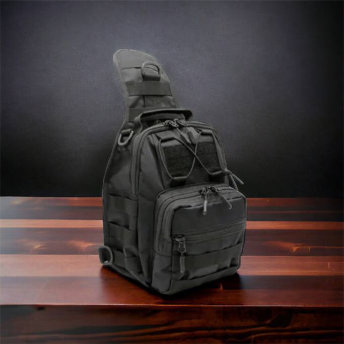 Качественная тактическая сумка, укрепленная мужская сумка рюкзак тактическая слинг. Цвет: черный