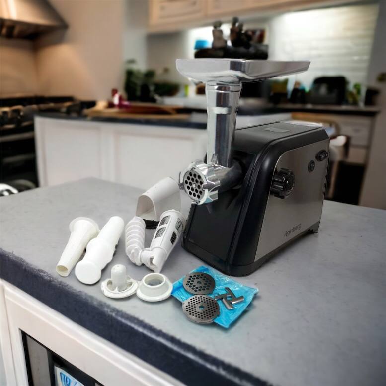 Мясорубка Rainberg RB-672 3000W электрическая с реверсом и соковыжималкой, мясорубка электрическая металл