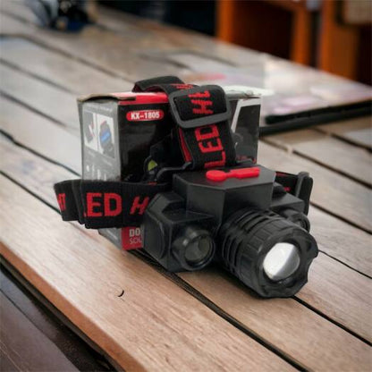 Фонарь налобный Bailong BL-1805 COB XPE аккумуляторный, фонарь на голову для рыбалки, надежный налобный