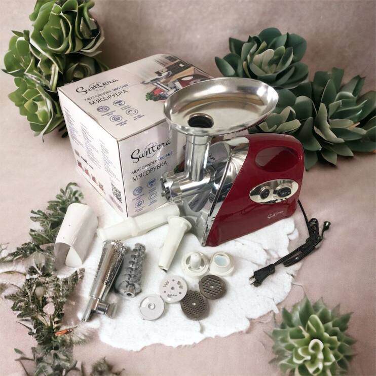 Электромясорубка Suntera SMG-5420R 1800 Вт, электромясорубка соковыжималка для томатов, мясорубка для дома