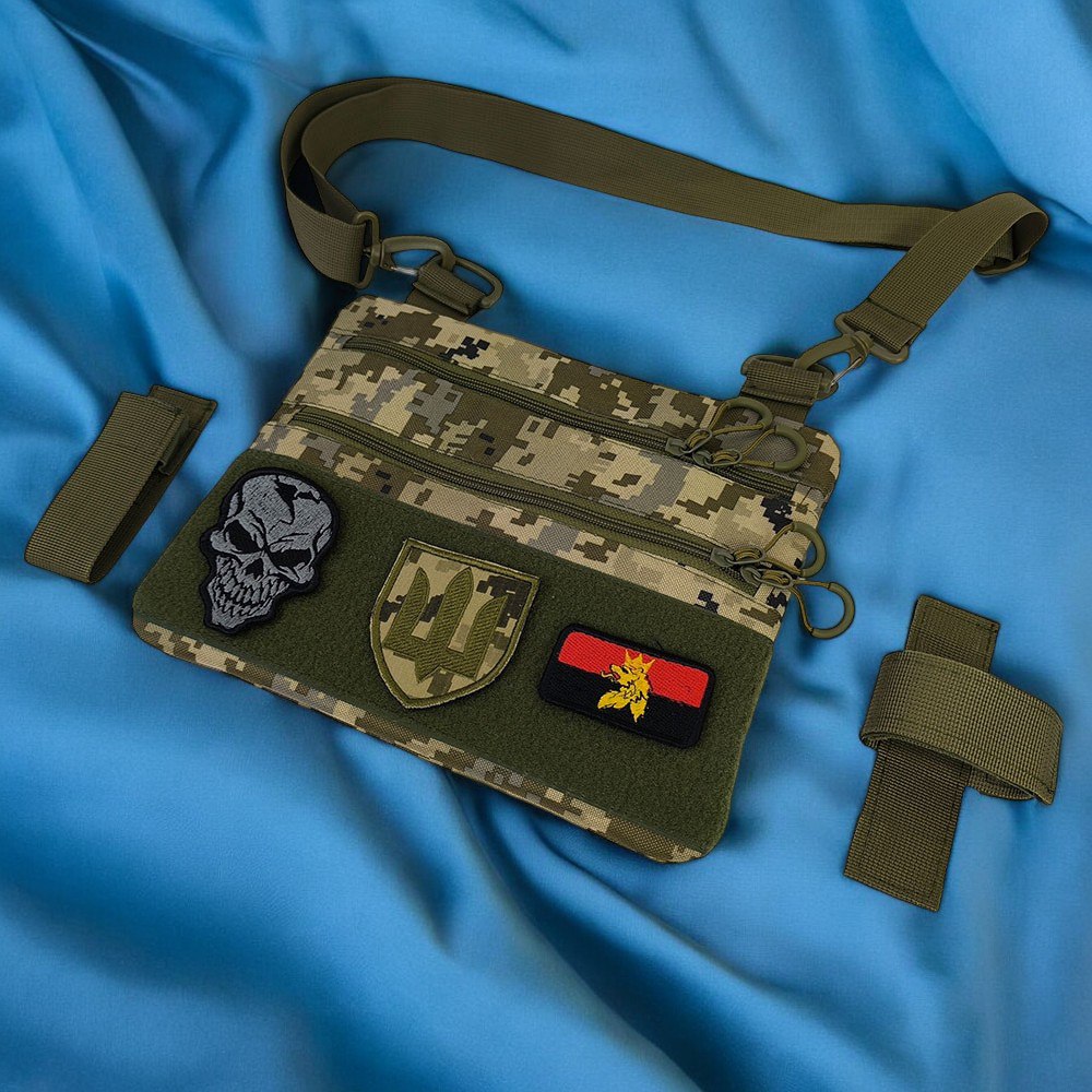 Сумка-кобура піксель камуфляж, тактична чоловіча сумка з тканини кордури AOR-1