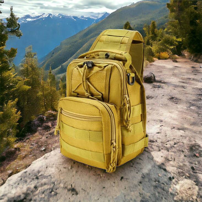 Качественная тактическая сумка, укрепленная мужская сумка рюкзак тактическая слинг. Цвет: койот