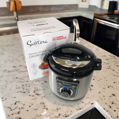 Мультиварка-скороварка SUNTERA SPC-1100 1000 Вт, пароварка для кухни бытовая, антипригарные рисоварки