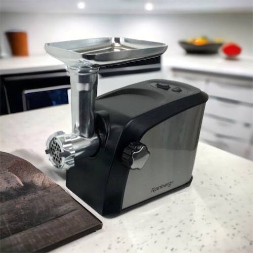 Электрическая мясорубка Rainberg RB-673 с соковыжималкой и шинковкой 9 насадок 3000W с реверсом