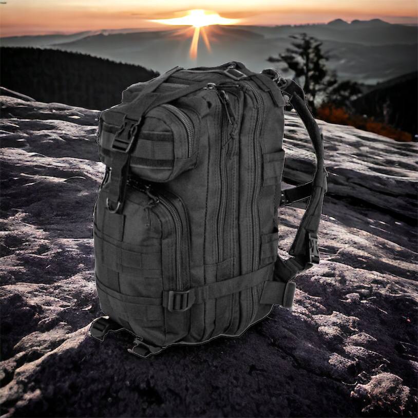 Тактический рюкзак Tactic 1000D для военных, охоты, рыбалки,  походов, путешествий и спорта. Цвет: черный