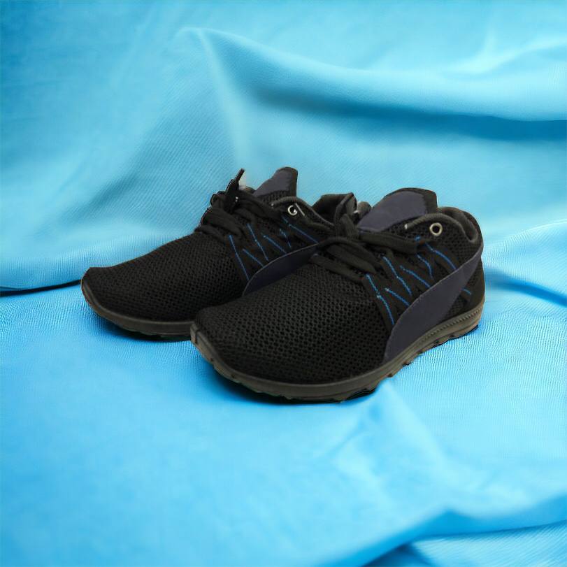 Спортивные кроссовки мужские летние из сетки 40 размер. Летние кроссовки сетка. Модель 24112. Цвет: черный