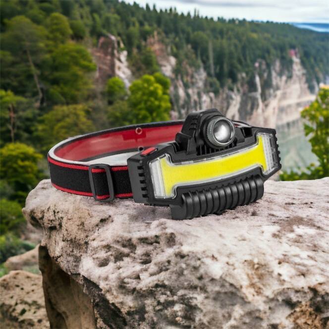 Налобный фонарик Bailong BL-W685-LTS+COB+RGB, 5 режимов, водостойкий, ударостойкий, USB кабель Type-c