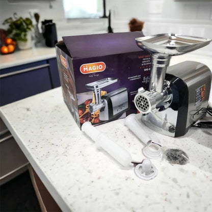 Мясорубка Magio MG-269, 2400 W, мясорубка электрическая металл, мясорубка с металлическим редуктором