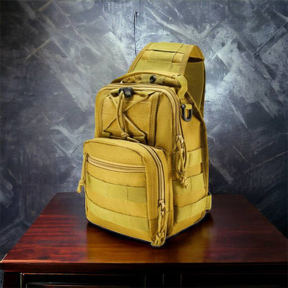 Качественная тактическая сумка, укрепленная мужская сумка рюкзак тактическая слинг. Цвет: койот