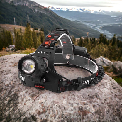 Налобный фонарь Bailong BL-T32-P50, мощный налобный светодиодный фонарик на голову, три режима
