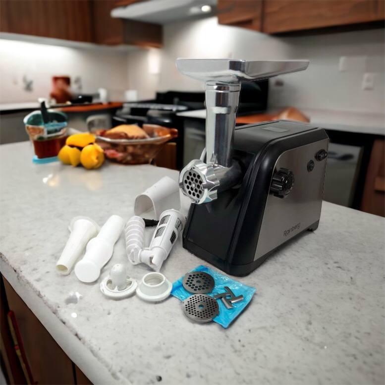 Мясорубка Rainberg RB-672 3000W электрическая с реверсом и соковыжималкой, мясорубка электрическая металл
