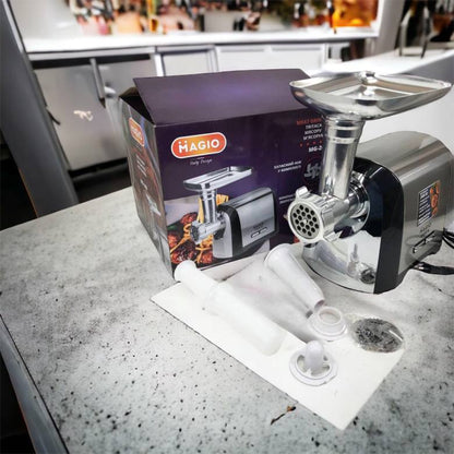 Мясорубка Magio MG-269, 2400 W, мясорубка электрическая металл, мясорубка с металлическим редуктором