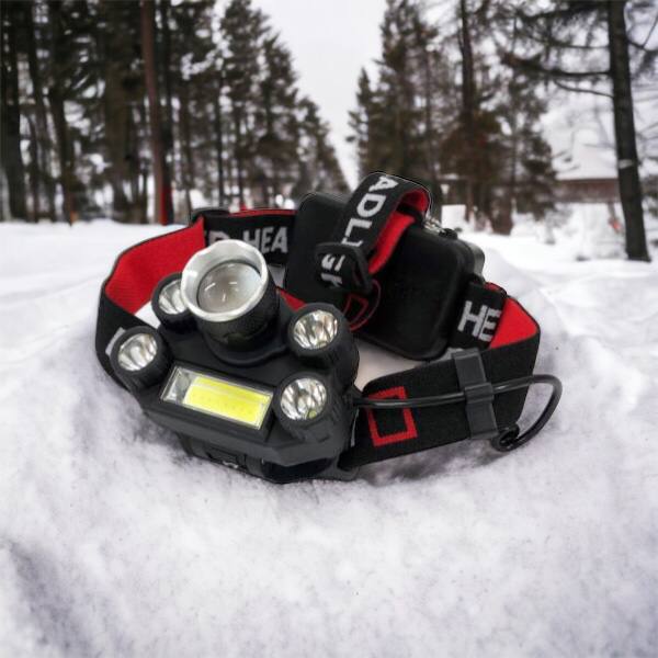 Фонарик налобный Bailong BL-T64-T6+4XPE, светодиодный фонарь на лоб, мощный налобный фонарь для рыбалки