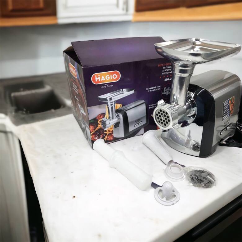 Мясорубка Magio MG-269, 2400 W, мясорубка электрическая металл, мясорубка с металлическим редуктором