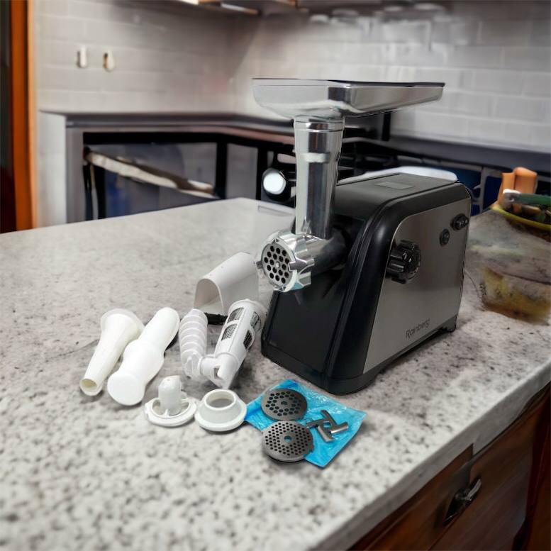 Мясорубка Rainberg RB-672 3000W электрическая с реверсом и соковыжималкой, мясорубка электрическая металл