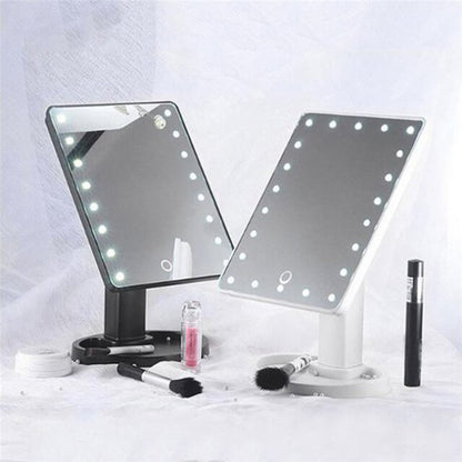Зеркало для макияжа с 16 LED подсветкой Mirror, косметическое зеркало с подсветкой. Цвет: розовый