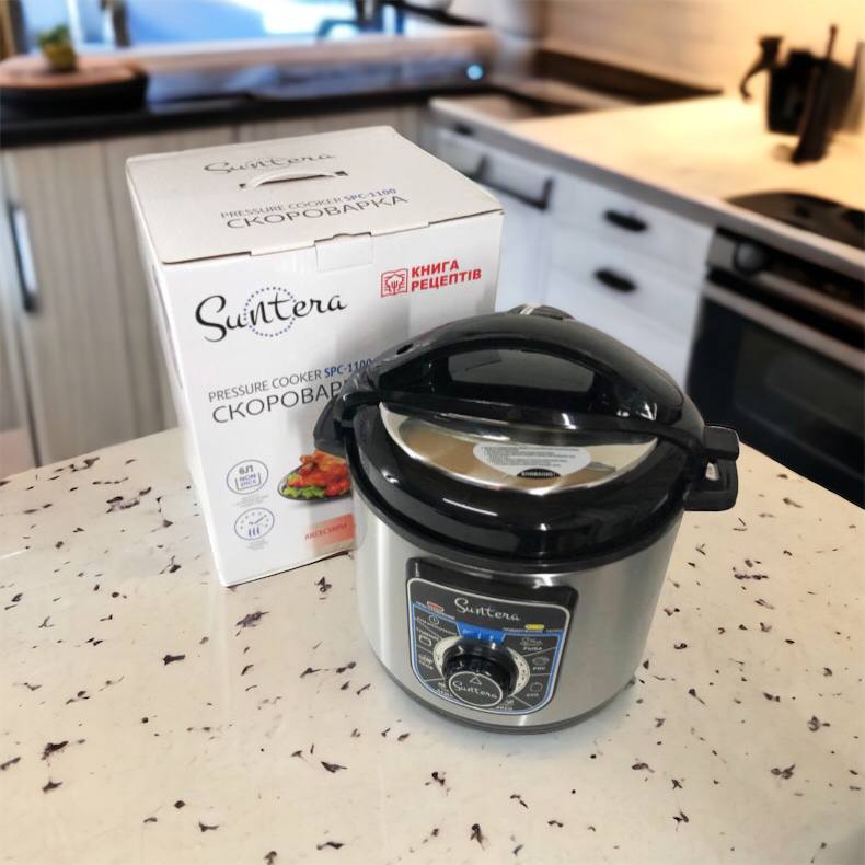 Мультиварка-скороварка SUNTERA SPC-1100 1000 Вт, пароварка для кухни бытовая, антипригарные рисоварки