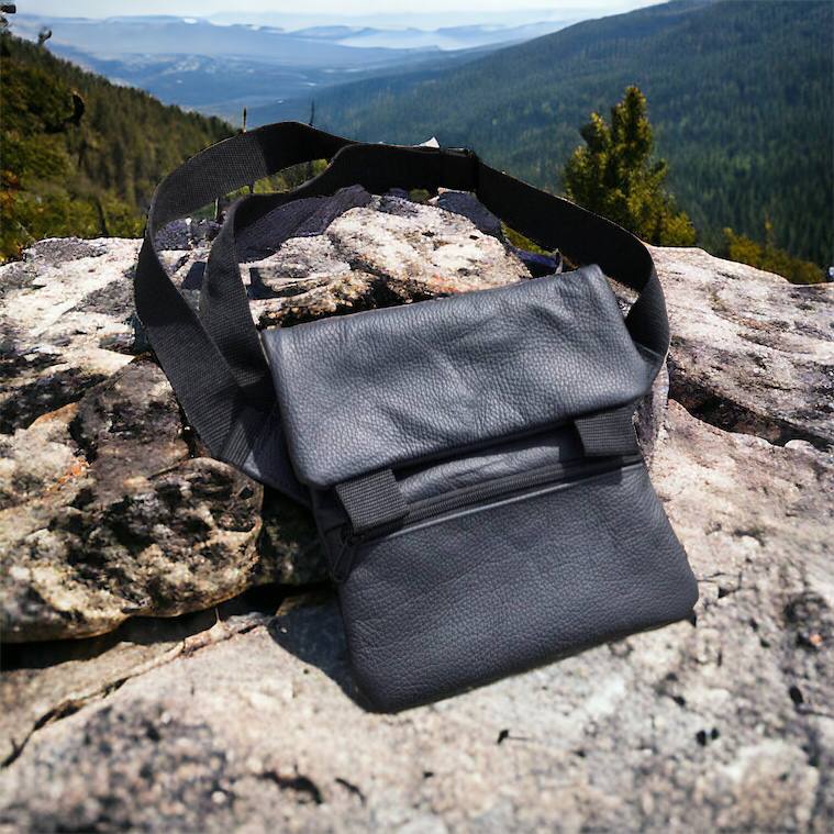 Тактична шкіряна сумка з кобурою, чоловічий месенджер, барсетка - чорний слінг, чоловіча сумка через плече