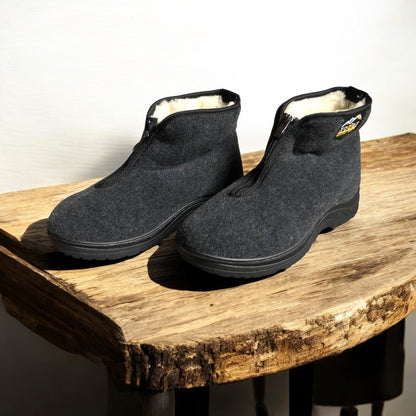 Черевики чоловічі утеплені на застібці 41 розмір, повстяні бурки, домашні чоловічі валянки. Колір: сірий