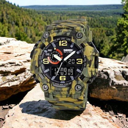 Часы наручные мужские SKMEI 1520CMGN CAMO GREEN, часы военные мужские, для военнослужащих. Цвет: камуфляж